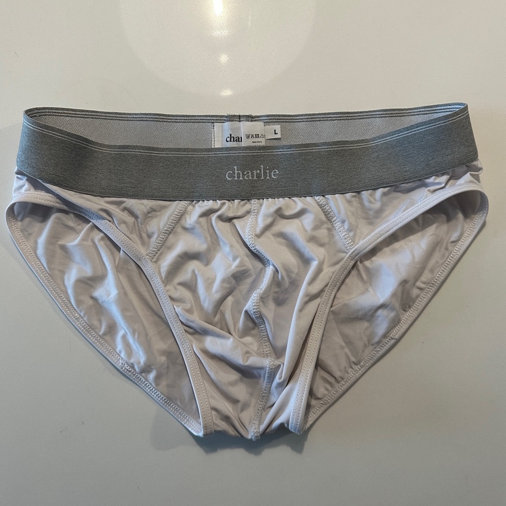 Charlie by MZ men’s brief - L white sport microfiber
